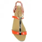 Sandales orange avec brides fines