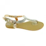 Sandales champagne incrustées de strass