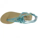 Sandales bleues avec motif aztèque