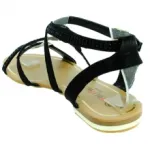 Sandales noires avec brides motif serpent