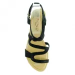 Sandales noires avec brides motif serpent