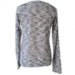 Pull chiné avec empiècement matelassé sur les épaules