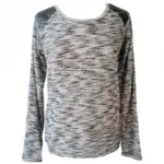 Pull chiné avec empiècement matelassé sur les épaules