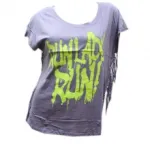 T-shirt à franges avec manches chauve-souris