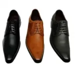 Chaussures de ville avec bout pointu et rabat en croco