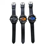 Montre homme avec double affichage et 3 chronographes
