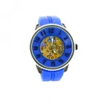 Montre automatique pour homme avec cadran transparent et index contrasté