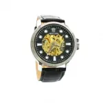 Montre automatique pour homme avec cadran transparent et index fantaisie