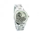 Montre bijou fashion avec motif d’un léopard 