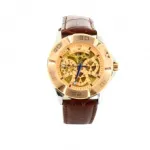 Montre automatique pour homme avec cadran transparent rond