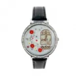 Montre bracelet très tendance orné de motif fantaisie et strass