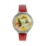 Montre bracelet très tendance orné de motif fantaisie et strass