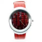Montre avec cadran transparent et bracelet croco
