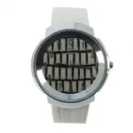 Montre avec cadran transparent et bracelet croco