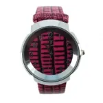 Montre avec cadran transparent et bracelet croco