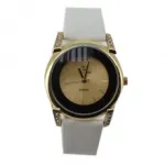Montre dorée femme avec cadran rond