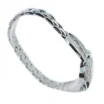 Montre bijou argenté motif fleur avec strass