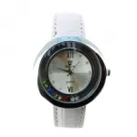 Montre ornée de strass avec bracelet croco