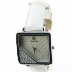 Montre bijou argenté avec cadran design réhaussé de strass
