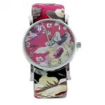Montre-bracelet imprimée rose