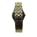Montre dorée incrustés de strass avec motif léopard