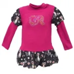 Robe boule fille avec effet deux tons