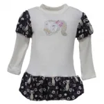 Robe boule fille avec effet deux tons