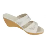 Sandales compensées femme ornées de strass et perforation