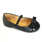 Ballerines filles avec bout vernissé et nœuds