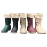 Bottines fourrées pour enfant avec motif papillon à strass