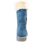 Bottines fourrées pour enfant avec motif papillon à strass