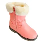 Bottines enfants avec fausse fourrure et motif cœur en strass