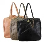 Sac cabas en autruche avec son cadenas et clé