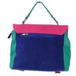 Sac à main forme cartable en trois tons