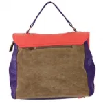 Sac à main forme cartable en trois tons