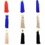 Robe drapée longue avec smocks au dos