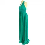 Robe drapée longue avec smocks au dos
