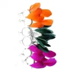 Boucles d’oreilles pendantes avec chainette et plumes