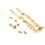 Collier fantaisie en chaîne et perles