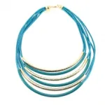 Collier multirang avec barrette en métal