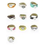 Montre bracelet double tour tressé et clouté