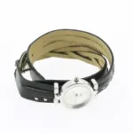 Montre bracelet double tour tressé et clouté