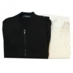Gilet orné de strass et zip devant