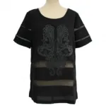 Top fashion avec stries transparentes