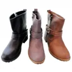 Bottines femme avec bride bouclée et zip