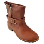 Bottines femme avec bride bouclée et zip