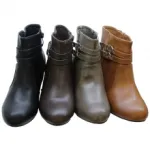 Bottines à talon avec doubles brides à boucles