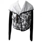 Gilet imprimé fleuri avec col châle