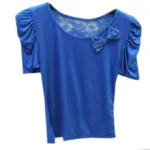 T-shirt avec motif nœud et dentelle au dos