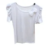T-shirt avec motif nœud et dentelle au dos